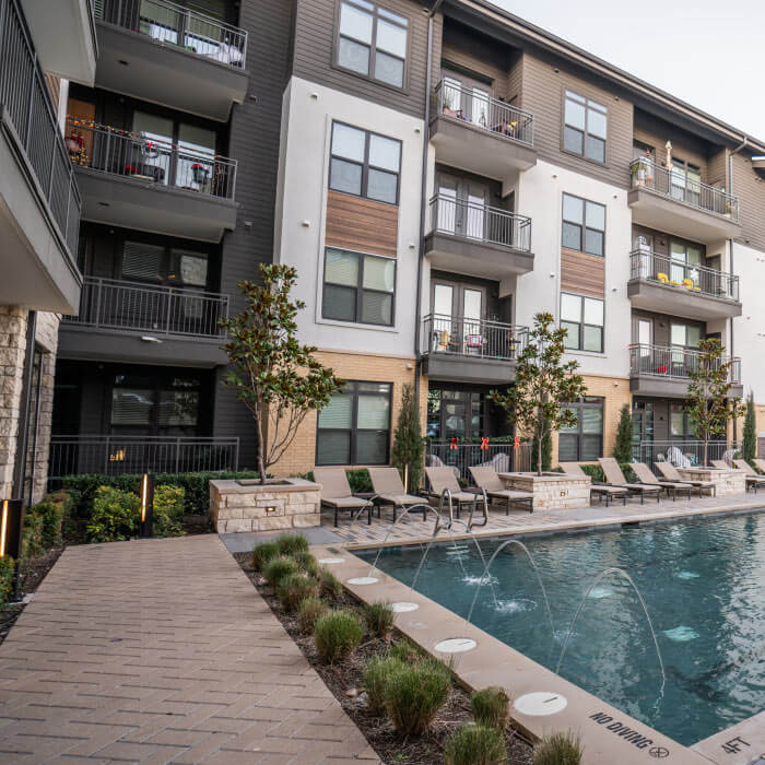 multi-family apartments and pool