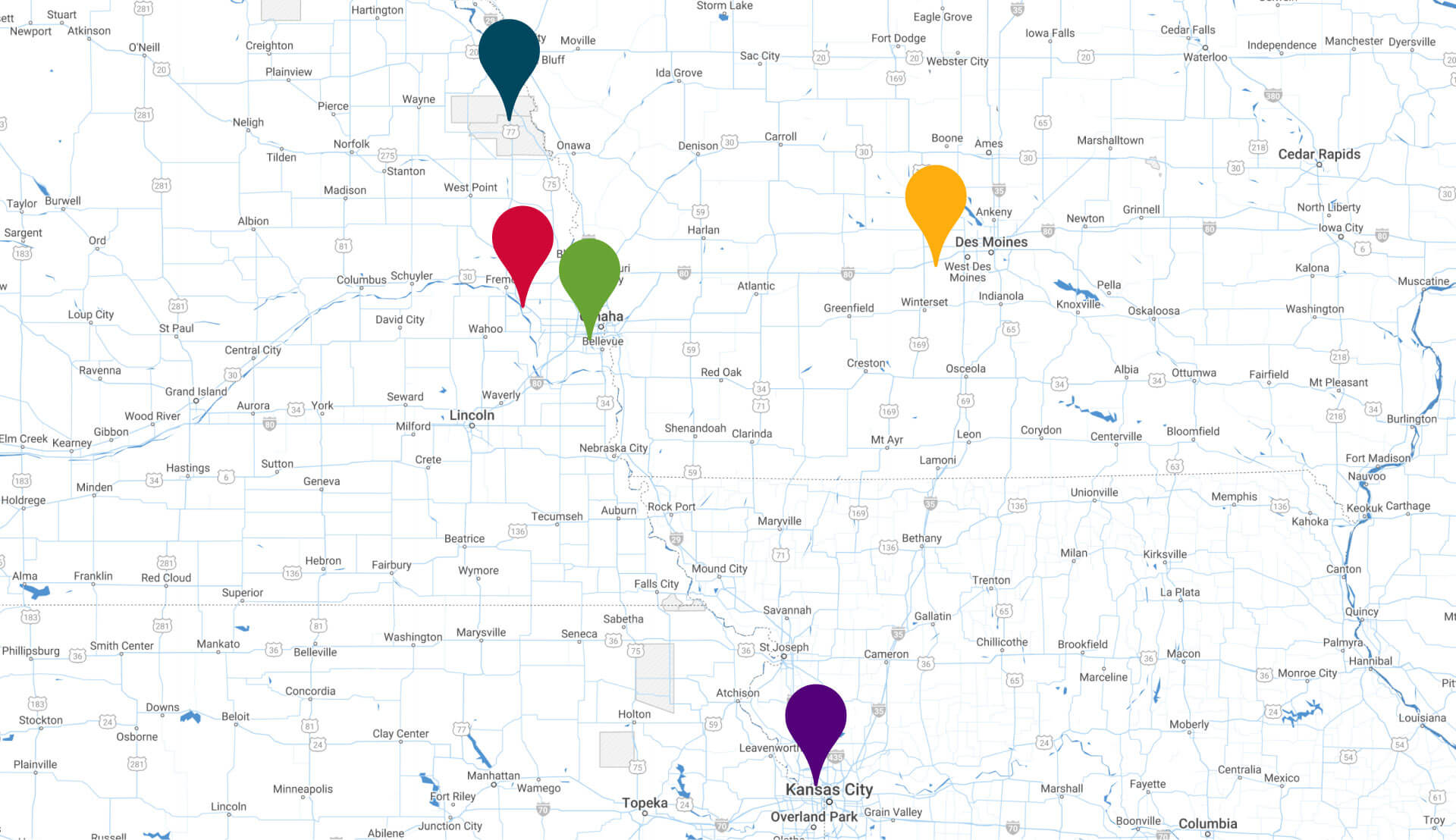 American Underground Supply Locations Map